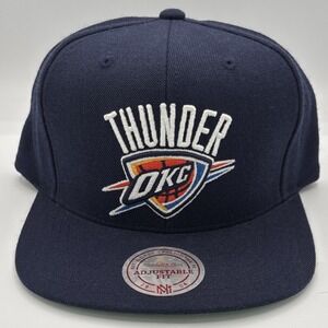 Mitchell & Ness Oklahoma City Thunder Adjustable SnapBack 100% Wool Hat NBA Blue